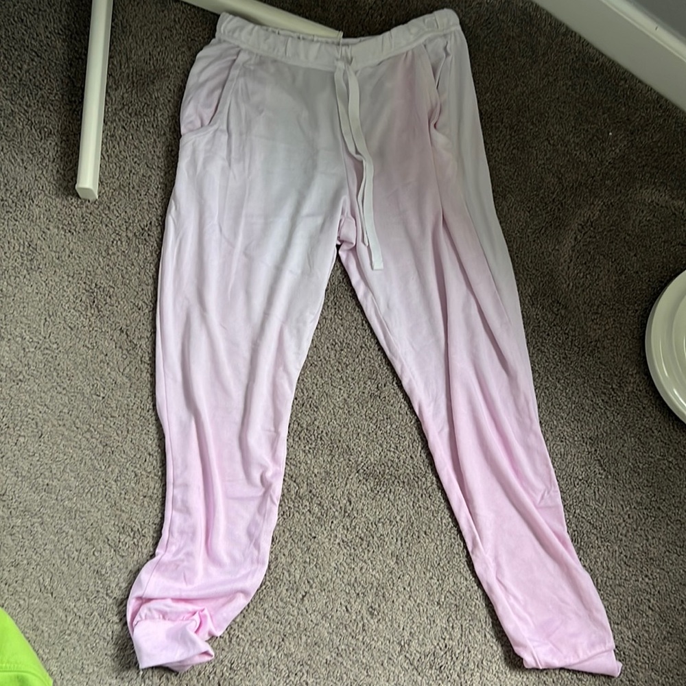 Pink / white ombré pj pants/shirt set